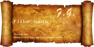 Filler Gyula névjegykártya